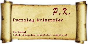 Paczolay Krisztofer névjegykártya