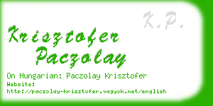 krisztofer paczolay business card